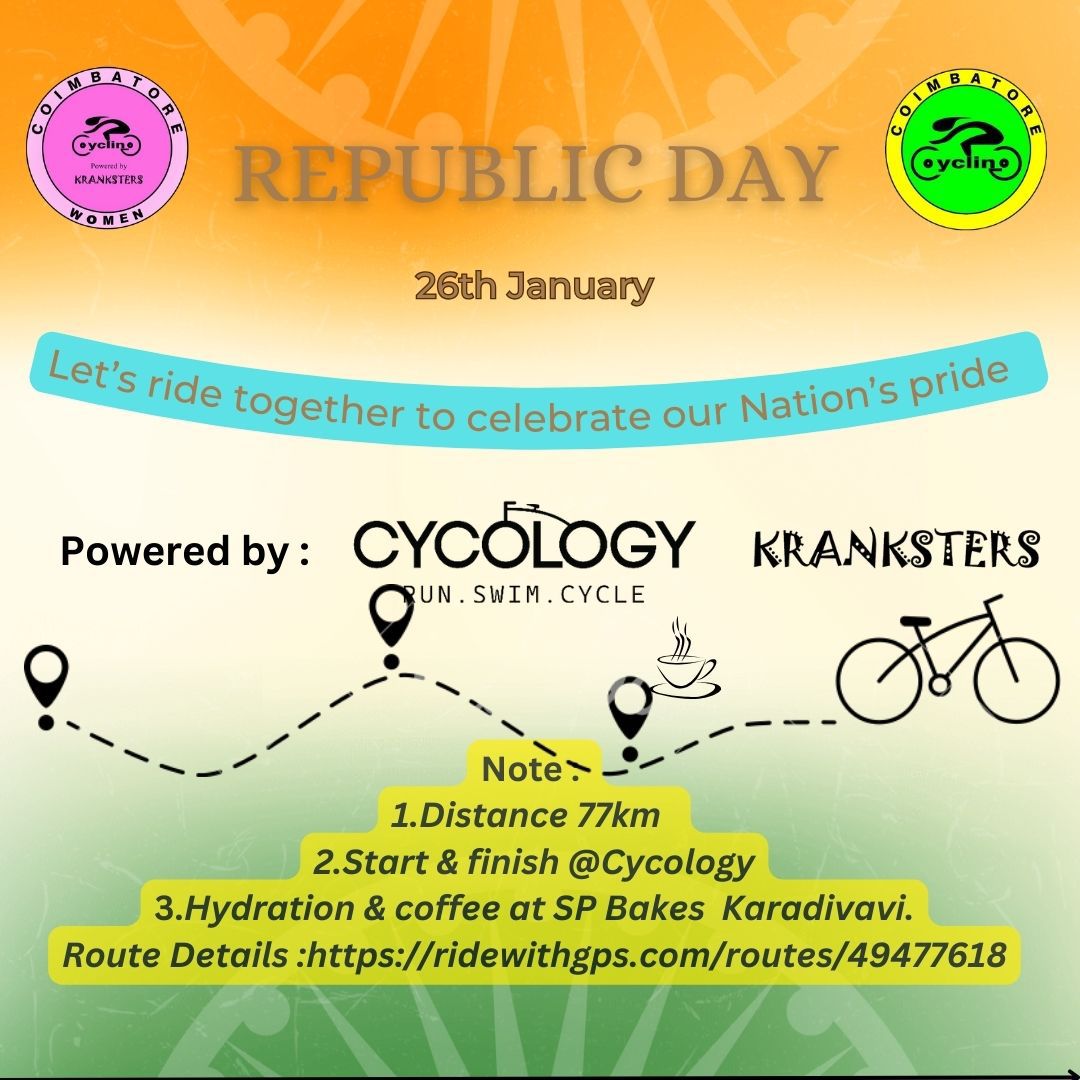 Coimbatore Cycling 77th Republic Day Ride