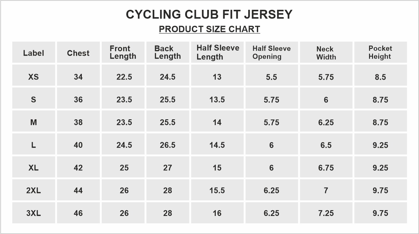 T-Shirt Sizing Chart